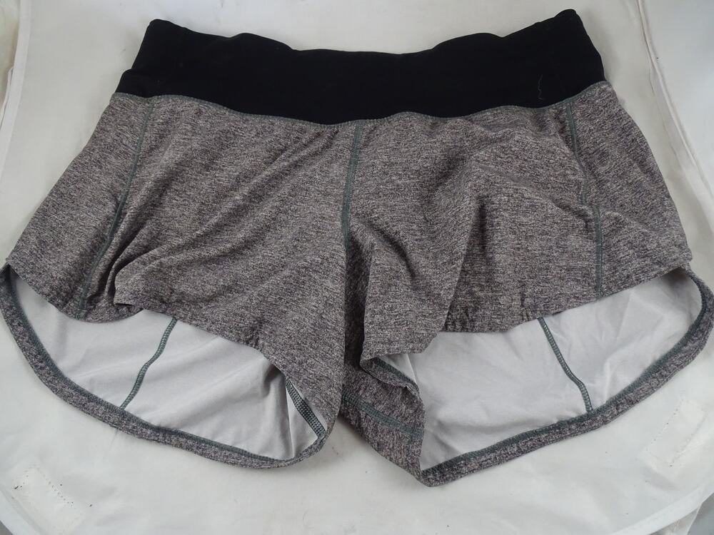 Lululemon Speed Up Athletic Shorts Lined 4" Updated Fit Heather Gray Black sz 6